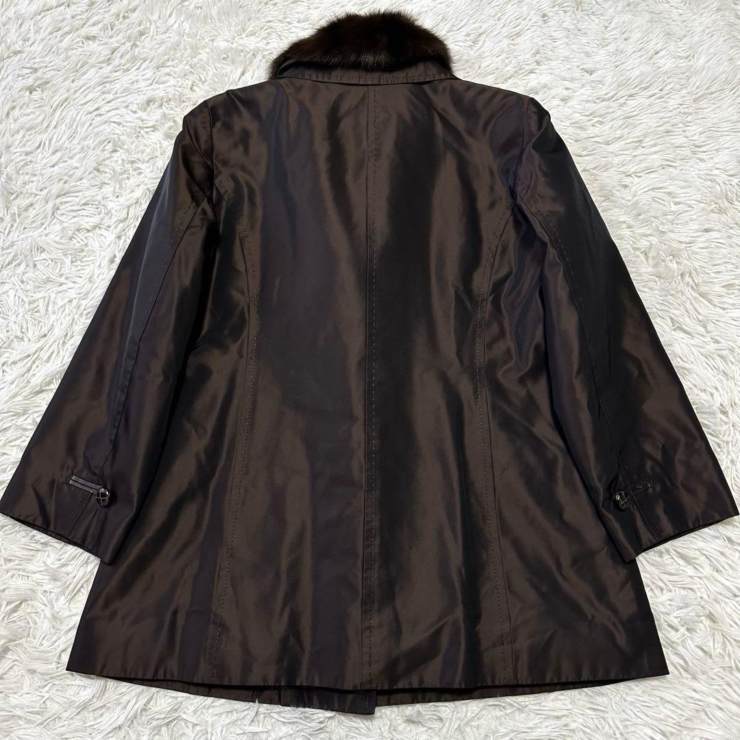 Leilian　レリアン　シルク100%　リスファー　リアルファーコート　毛皮