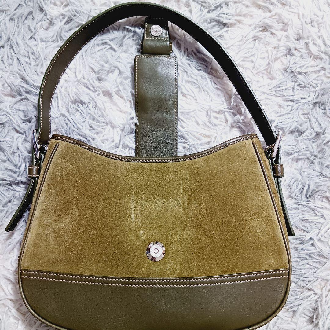 ​美品✨コーチ ソーホー ショルダーバッグ スエード レザー オリーブ 7589