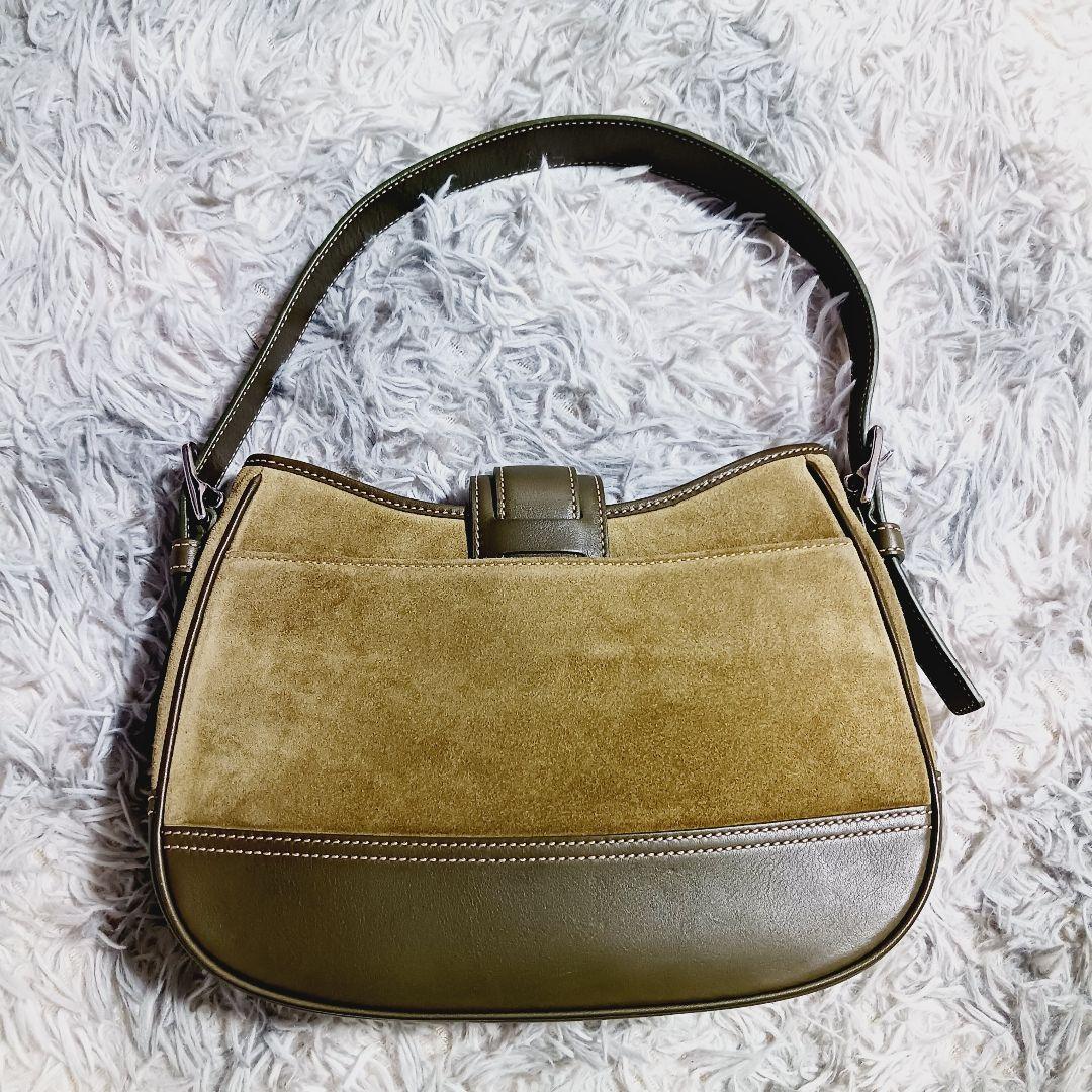 ​美品✨コーチ ソーホー ショルダーバッグ スエード レザー オリーブ 7589