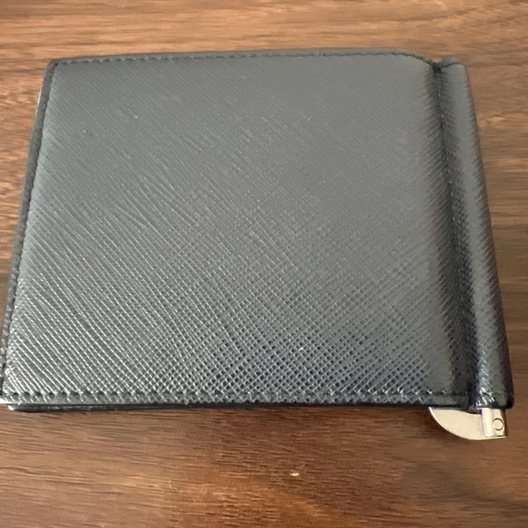 PRADA ネイビー　レザー マネークリップ