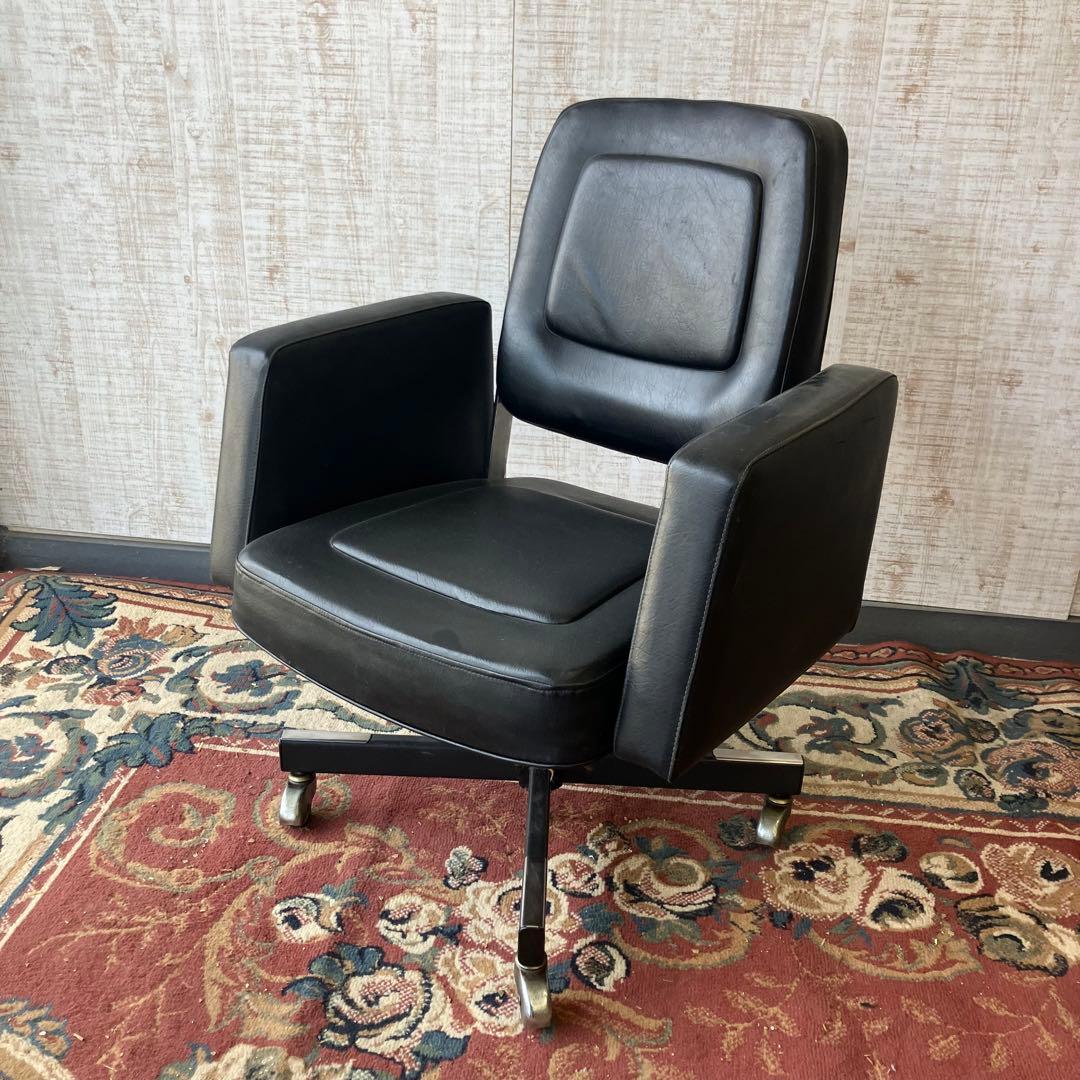 昭和レトロ オカムラ デューク 1000 回転式 アームチェア デスクチェア