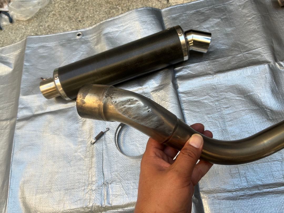 180sx　エイプ100 ヨシムラ　チタンマフラー　YB125SPにて使用