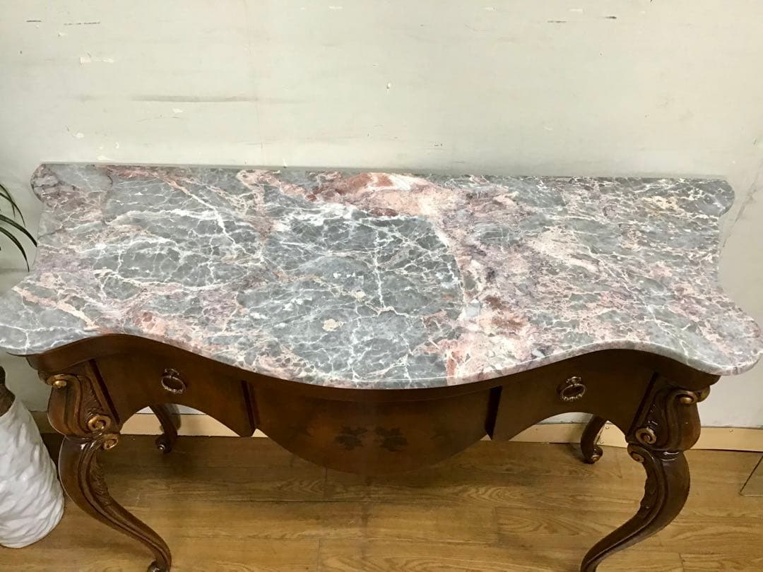 管128☆イタリア製☆象嵌細工☆大理石☆コンソールテーブル☆店舗・ホテル