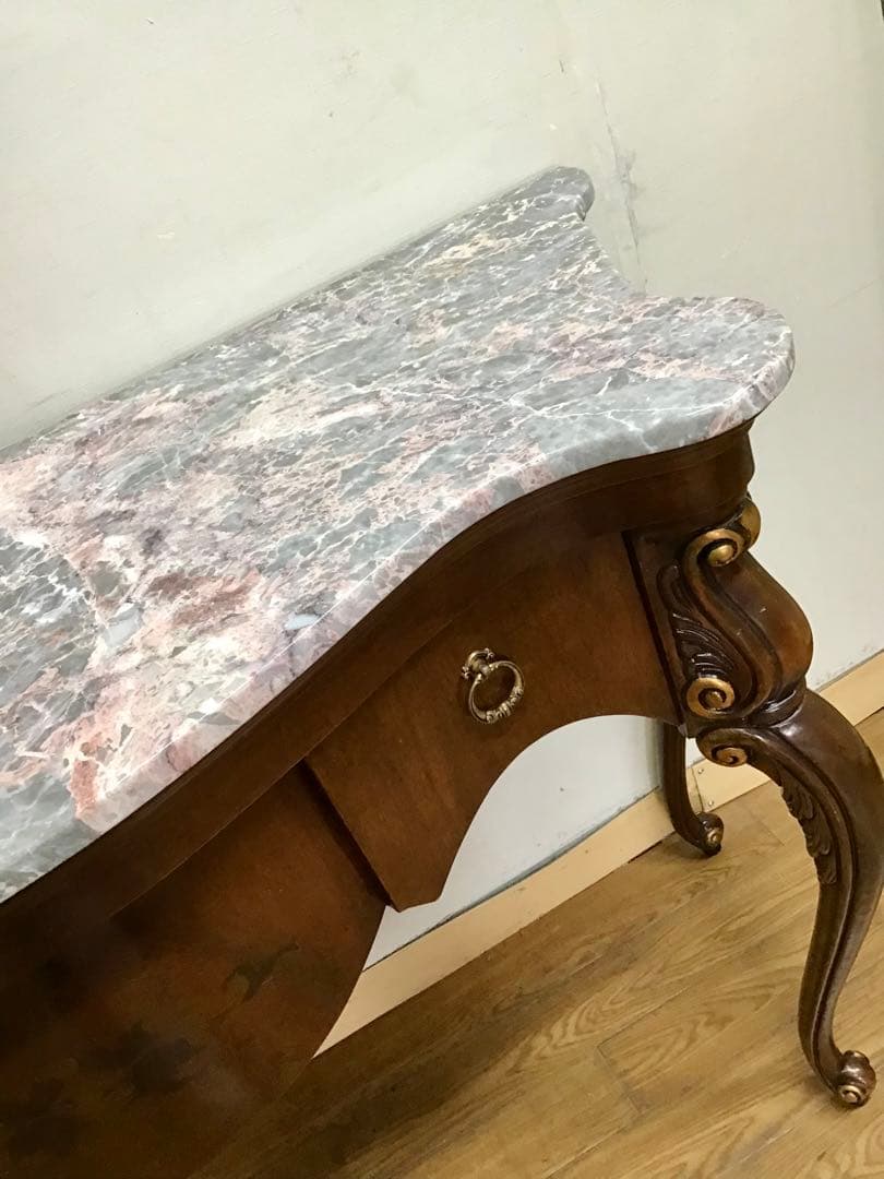 管128☆イタリア製☆象嵌細工☆大理石☆コンソールテーブル☆店舗・ホテル