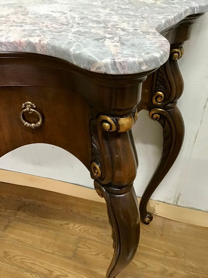 管128☆イタリア製☆象嵌細工☆大理石☆コンソールテーブル☆店舗・ホテル