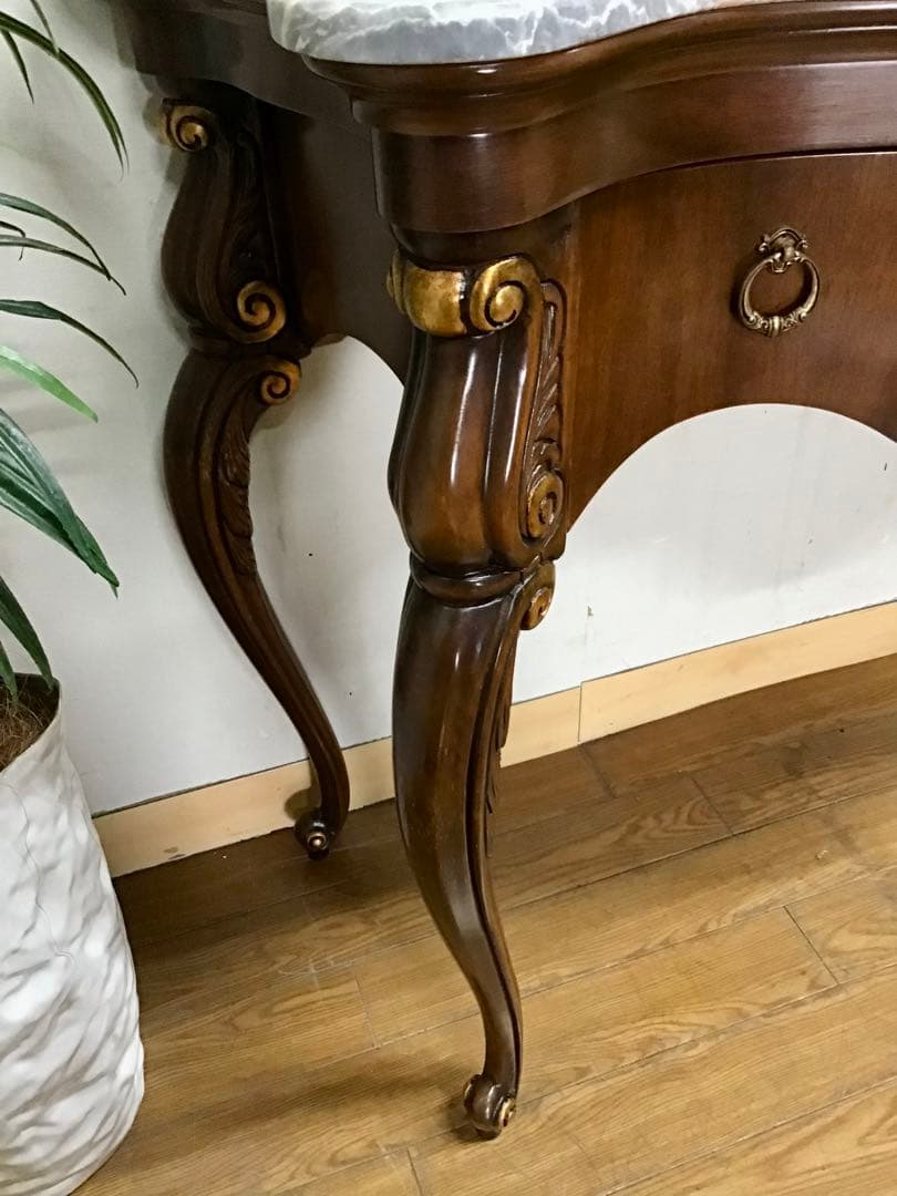 管128☆イタリア製☆象嵌細工☆大理石☆コンソールテーブル☆店舗・ホテル