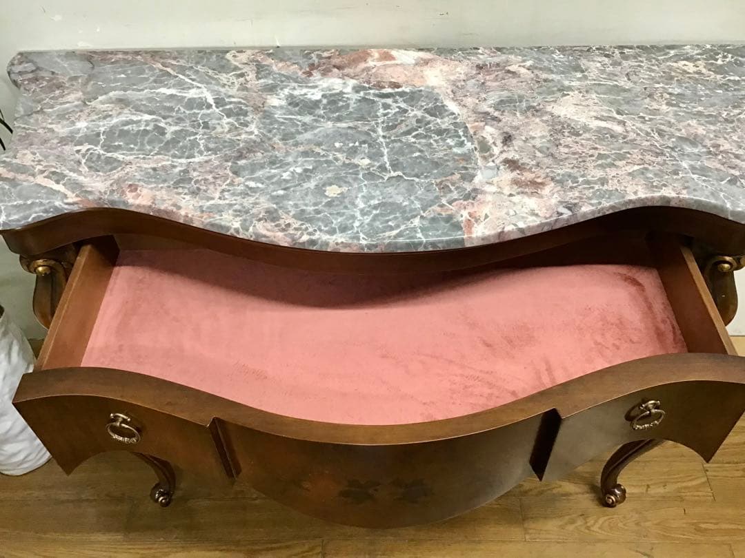 管128☆イタリア製☆象嵌細工☆大理石☆コンソールテーブル☆店舗・ホテル