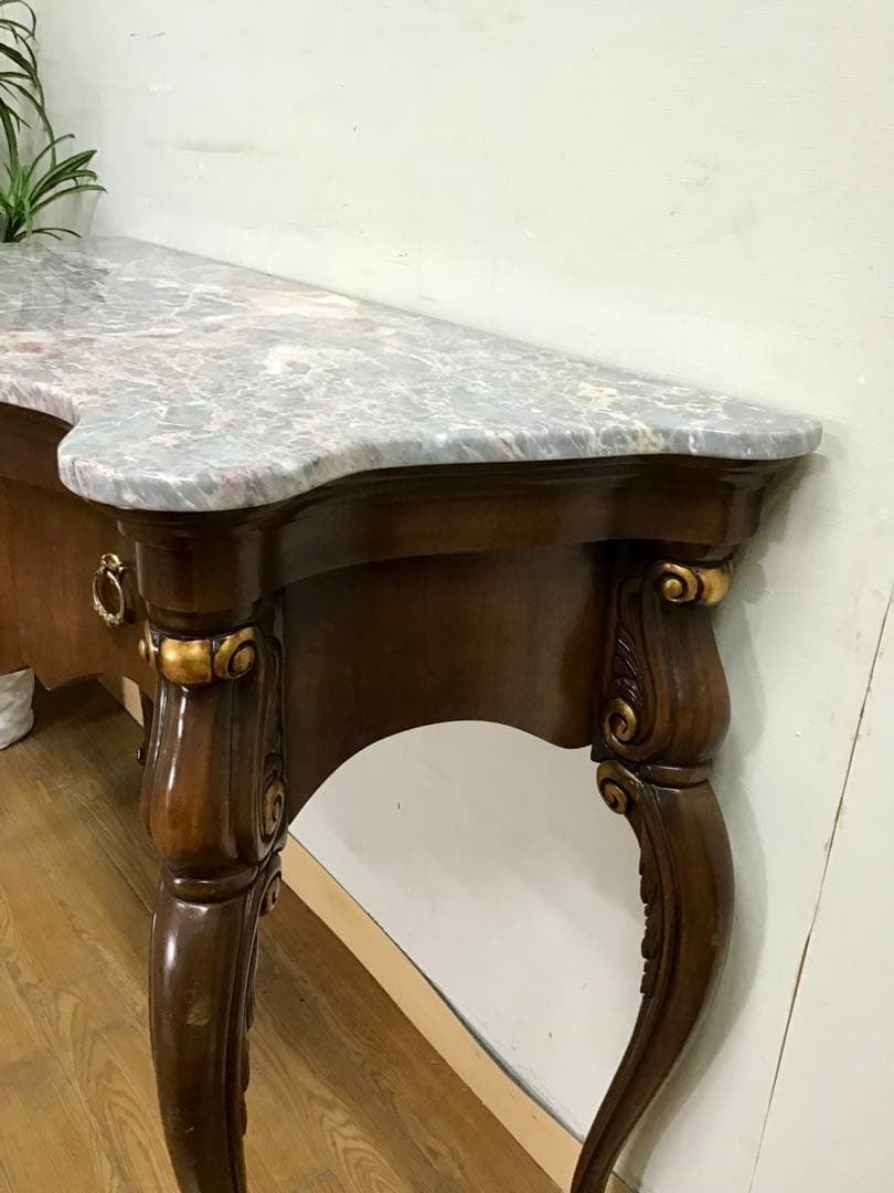 管128☆イタリア製☆象嵌細工☆大理石☆コンソールテーブル☆店舗・ホテル