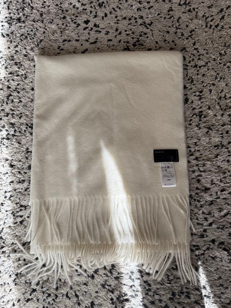 【25AW新作】NOBLEノーブル オリジナルカシミヤストール　完売　ホワイト