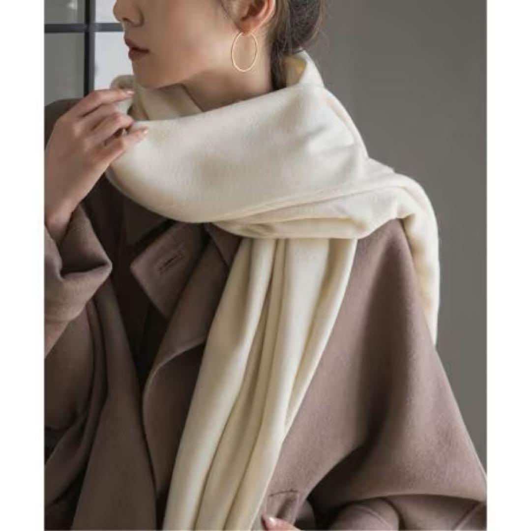 【25AW新作】NOBLEノーブル オリジナルカシミヤストール　完売　ホワイト