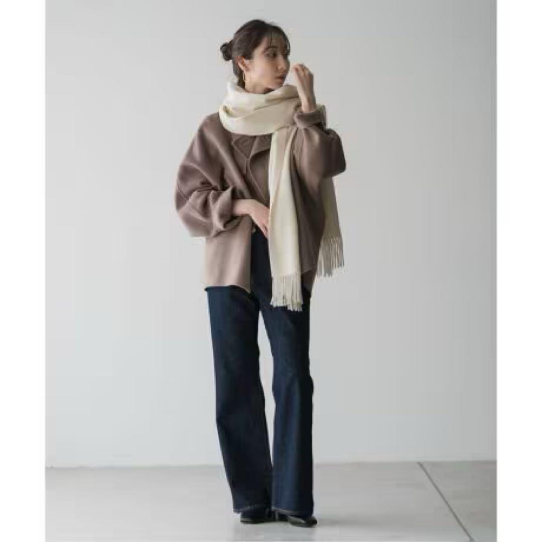 【25AW新作】NOBLEノーブル オリジナルカシミヤストール　完売　ホワイト
