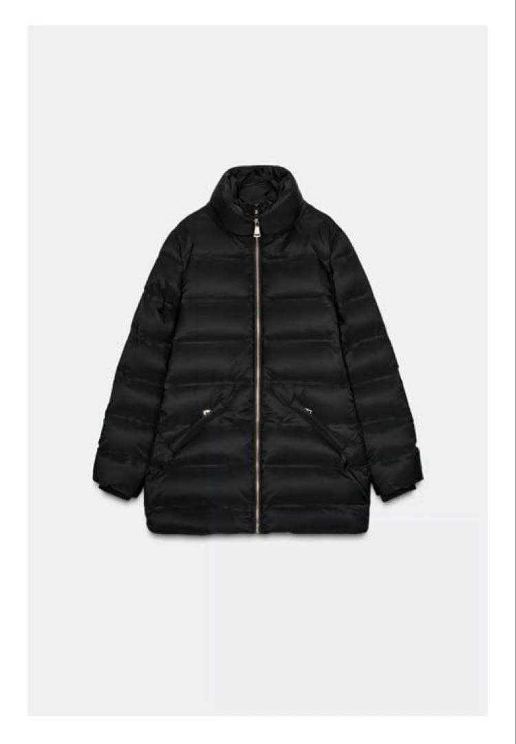 ZARA 撥水ウィンドブレーカーフード付きダウンジャケット　Lサイズ　新品