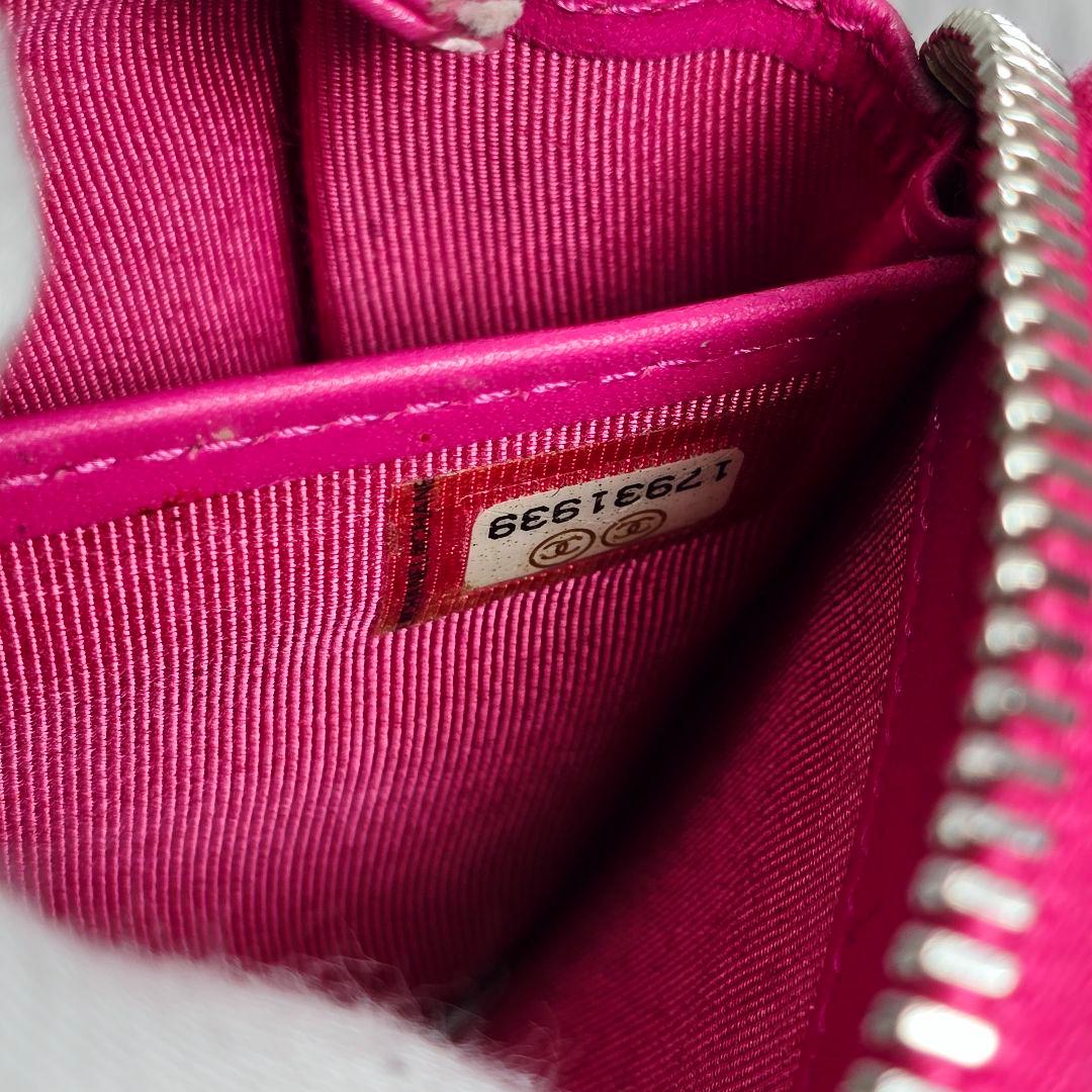 ​【格安・正規品】シャネル 長財布 マトラッセ キャビアスキン ピンク 17番台