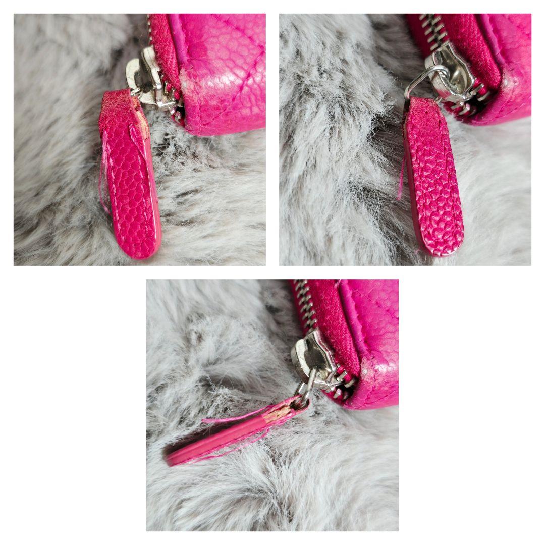 ​【格安・正規品】シャネル 長財布 マトラッセ キャビアスキン ピンク 17番台