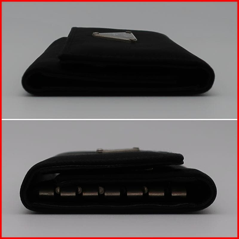 正規品 プラダ PRADA キーケース Key case ナイロン 三角ロゴ 黒