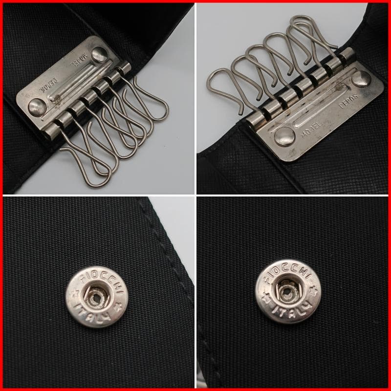 正規品 プラダ PRADA キーケース Key case ナイロン 三角ロゴ 黒