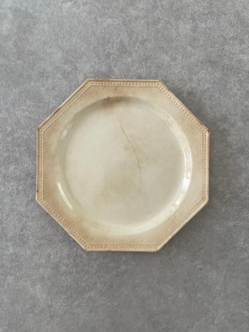 フランスアンティーク オクトゴナルプレート　クレイユモントロー 【3枚セット】