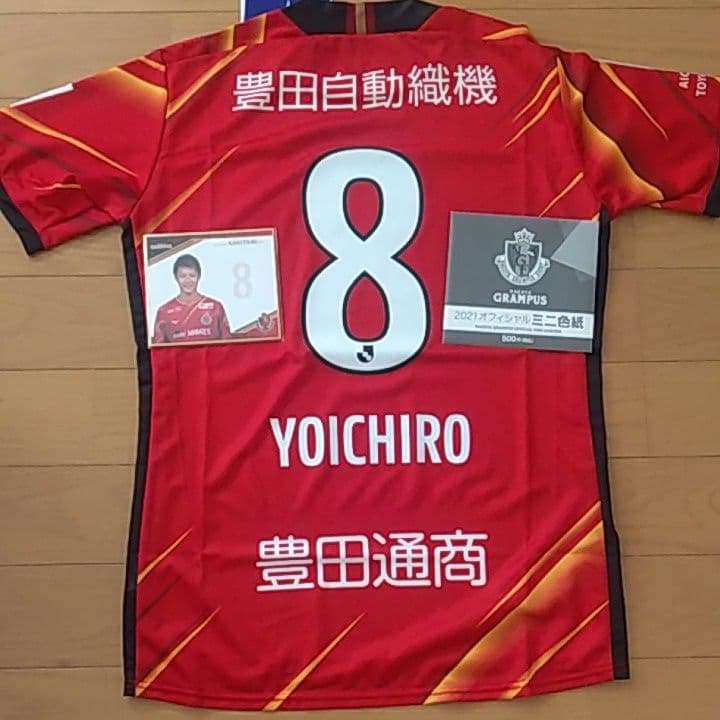 2021 名古屋グランパス#8柿谷曜一朗選手ユニフォーム&オフィシャルミニ色紙
