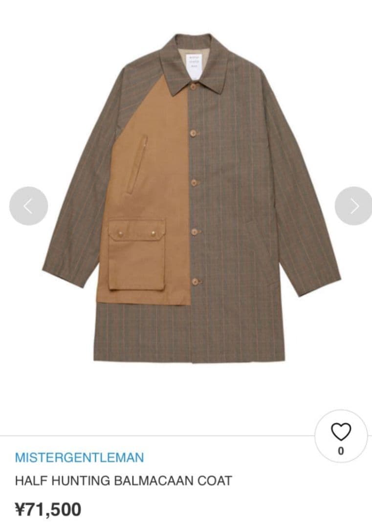 MR. GENTLEMAN デザインチェスターコート 定価71500円