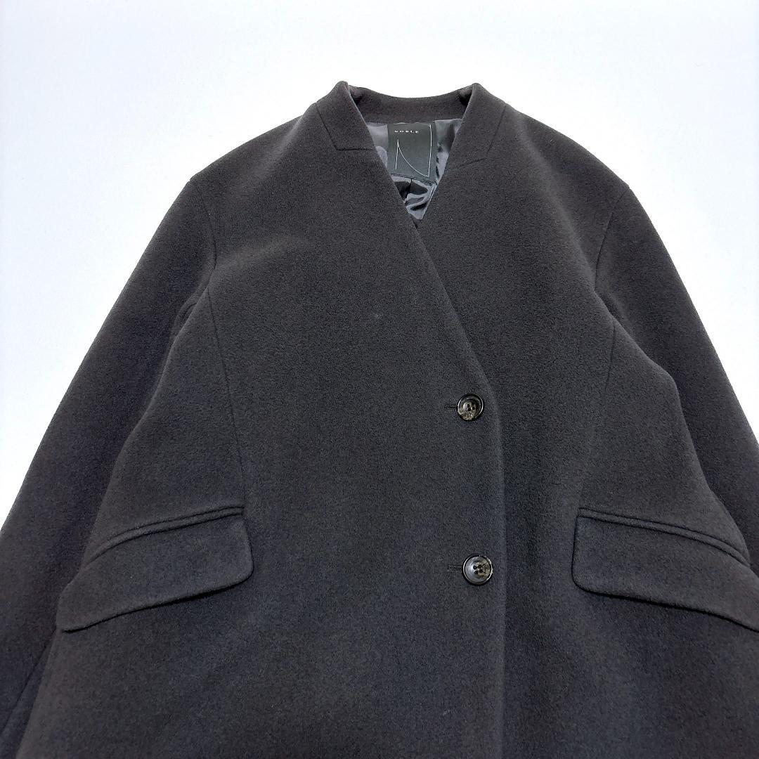 美品✨ノーブル MTRチェスターディテールVカラーコート カシミヤ混