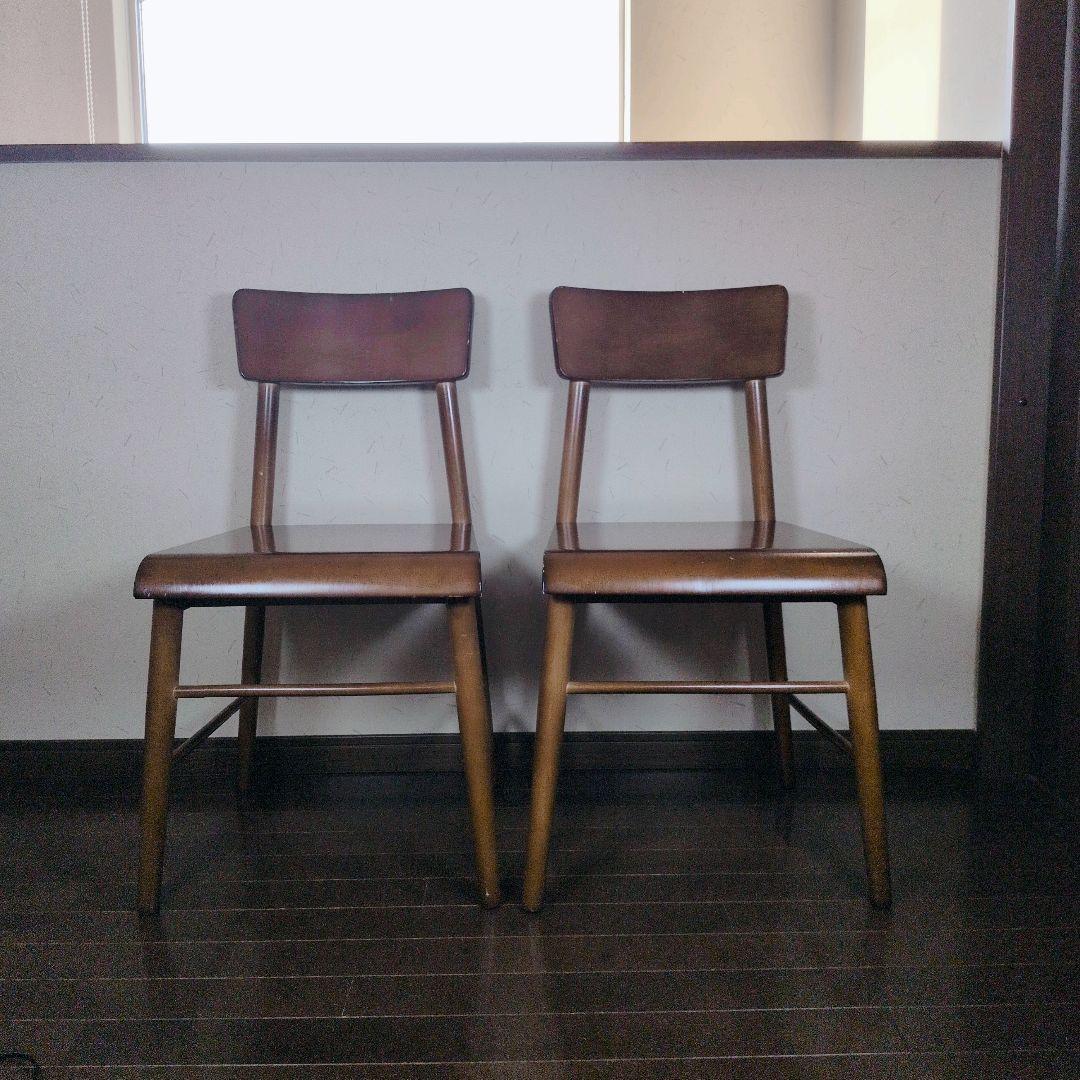 北欧レトロ 不二貿易 ミッド ラバーウッドチェアー 木製椅子 ダイニングチェア