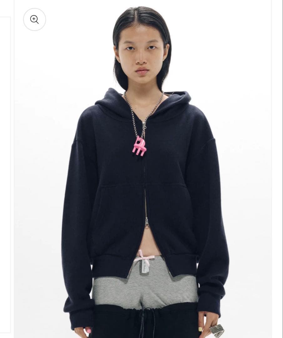 新品　ステッカー付き　Ans Dotsloevner ジップパーカー ネイビー