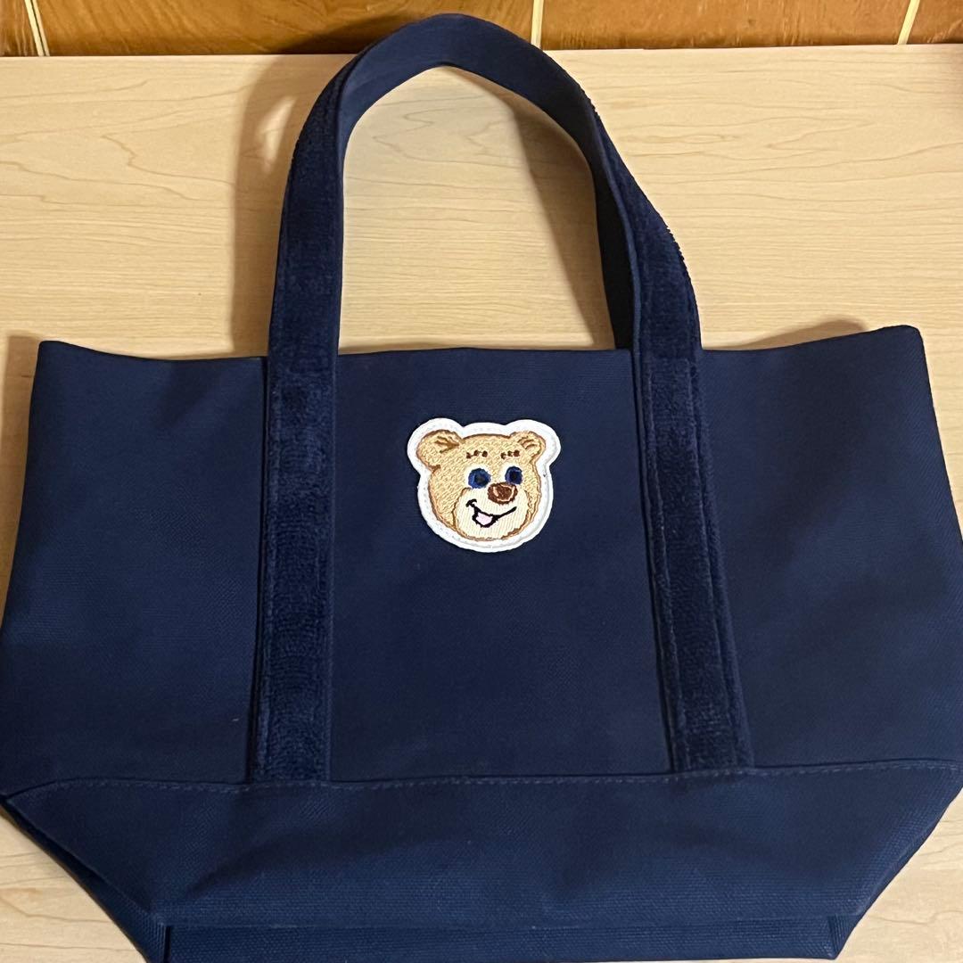 ラブラリーバイフェイラー オールドテディ ワッペントートバッグ 小 ネイビー