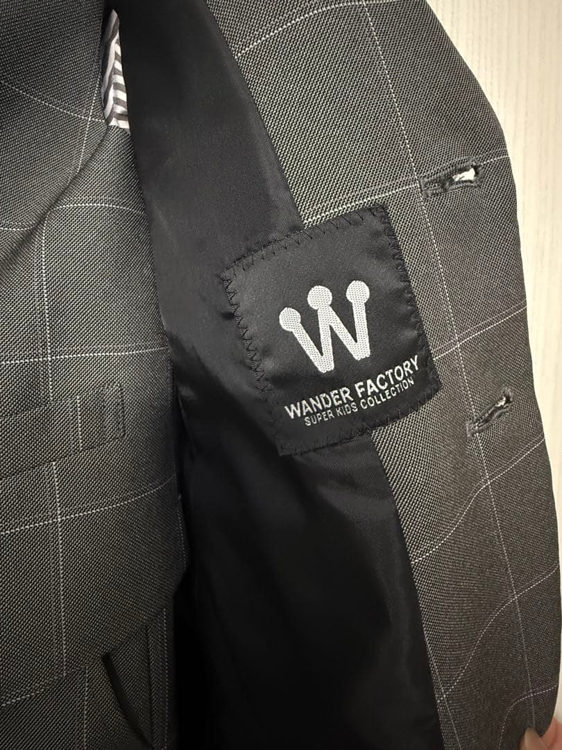 超美品 ワンダーファクトリー 120 フォーマルスーツ 6点 卒園 入学 グレー