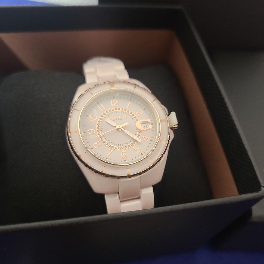 【新品未使用】COACH 腕時計　ピンク　セラミック
