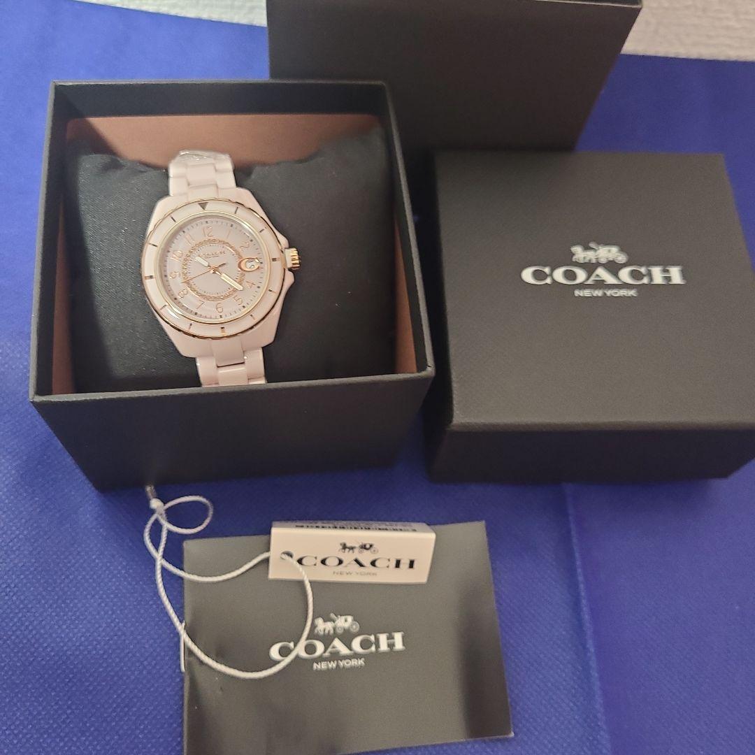 【新品未使用】COACH 腕時計　ピンク　セラミック