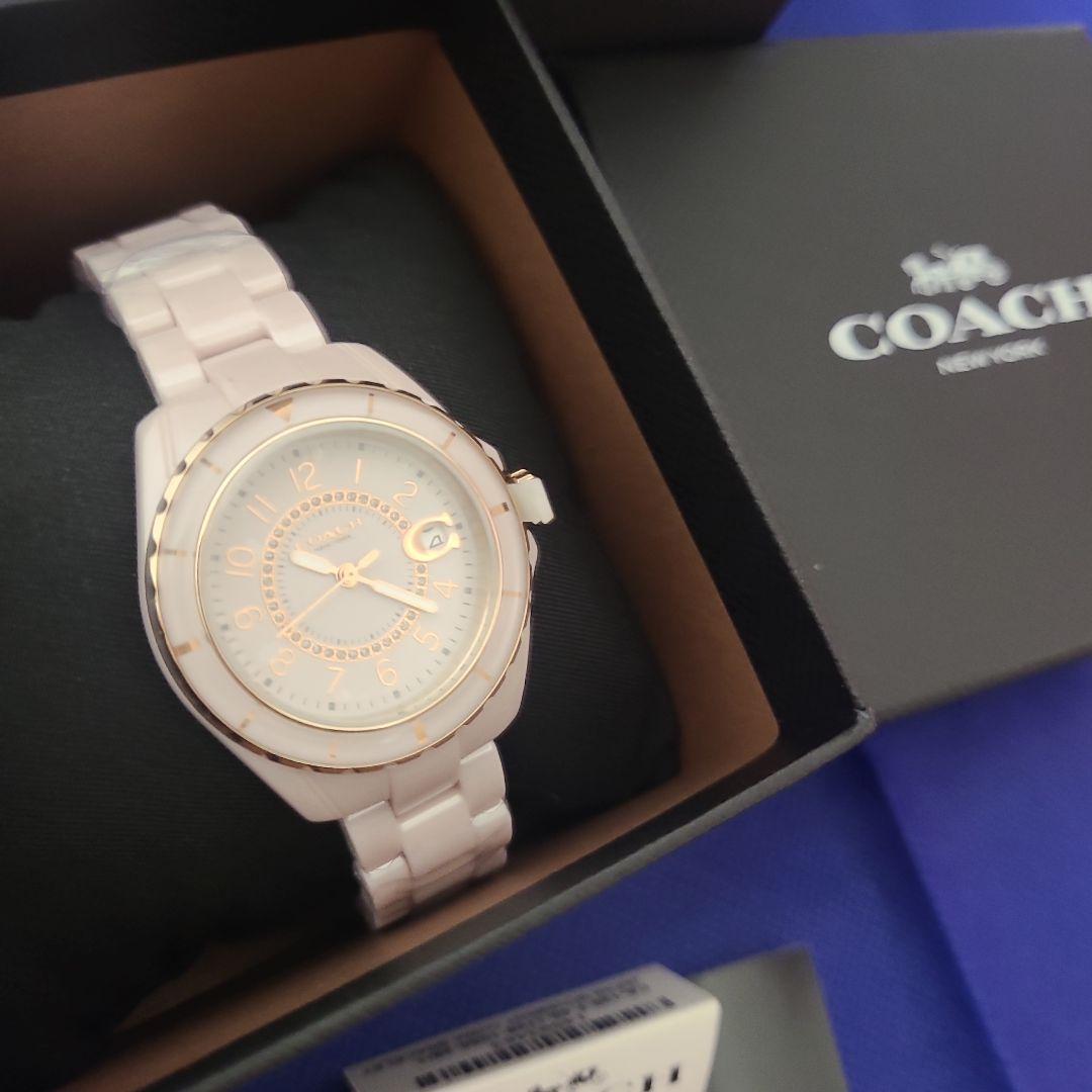 【新品未使用】COACH 腕時計　ピンク　セラミック
