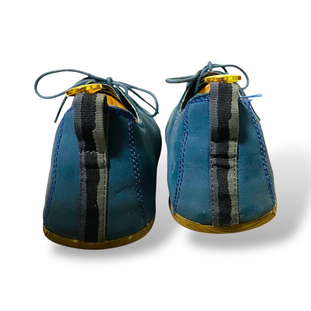 【美品】メレル　ムートピアレース　レースアップ デニムブルーレザーヌバック