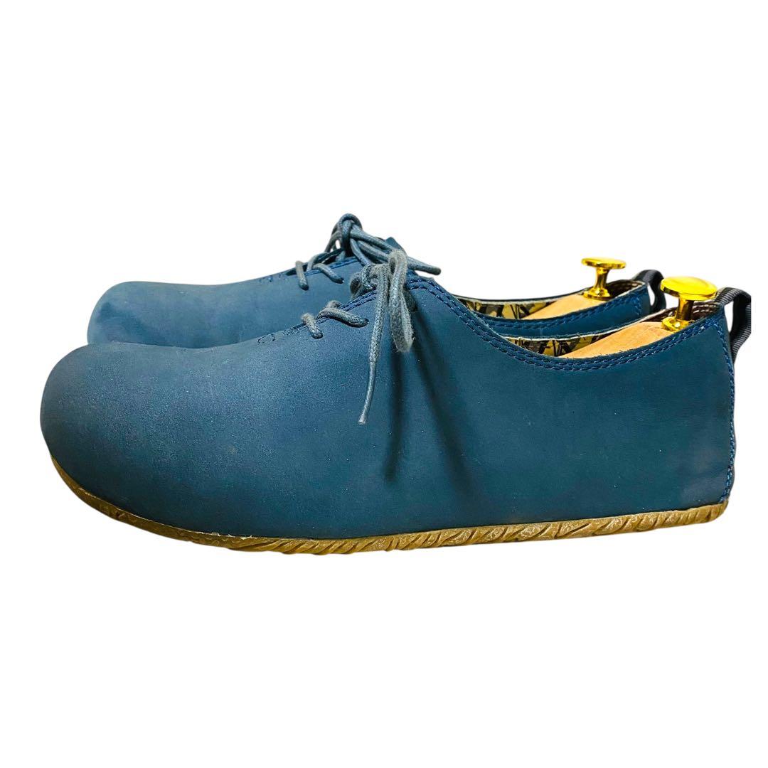 【美品】メレル　ムートピアレース　レースアップ デニムブルーレザーヌバック