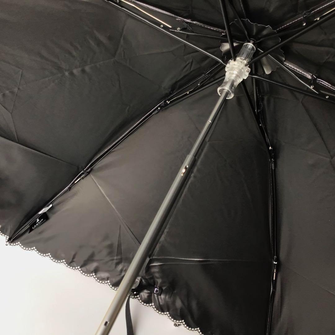 【新品】ランバンコレクション✨フラワー ローズ柄 折りたたみ日傘 パープル