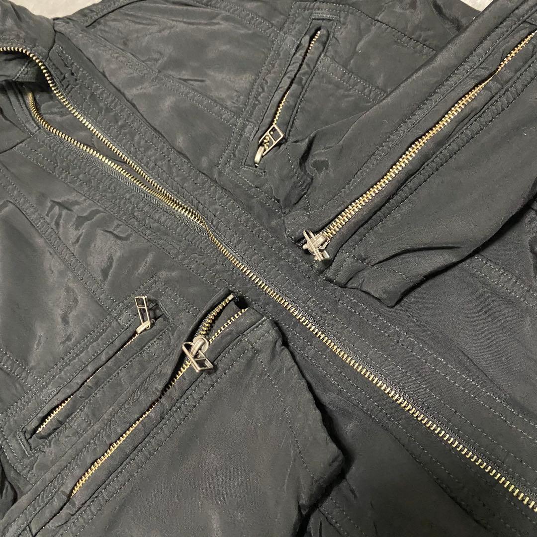 gco4 希少　5351プールオム　短パンツナギ風コート　zip 2 黒