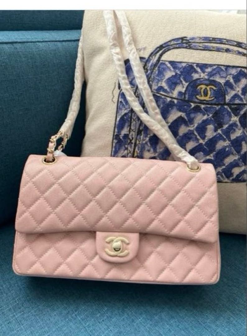 値下げ　CHANEL マトラッセ　ピンク　ショルダー　ノベルティ　ゴールド