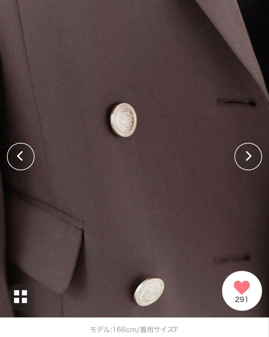 秋新作Andemiu定評のキンボタンジャケット 新色ダークブラウン