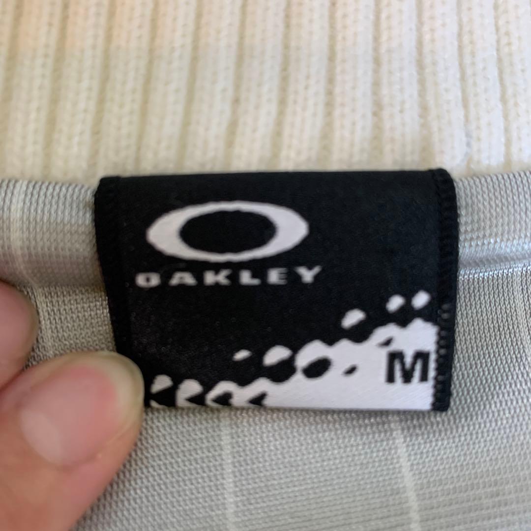 Oakley ストライプ入り ジップアップジャケット M ホワイト
