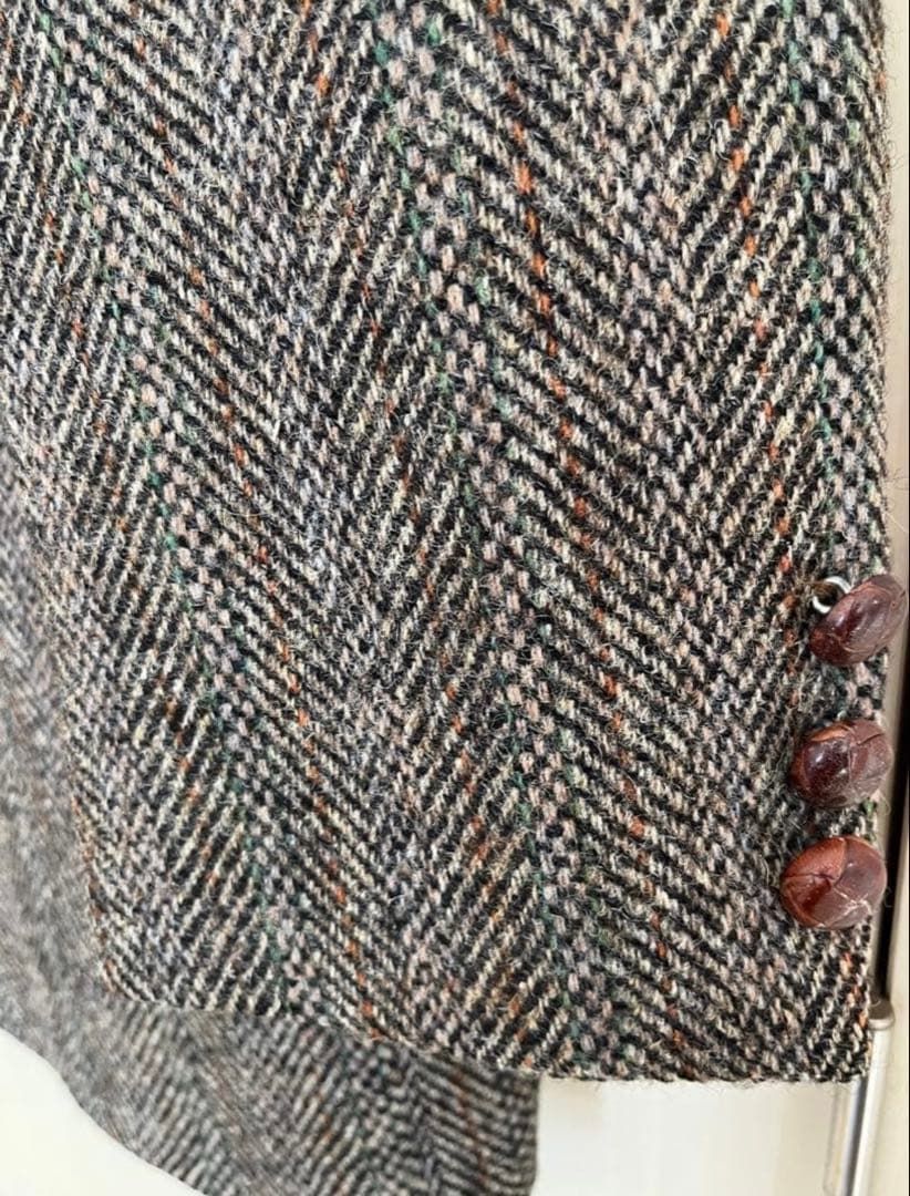 ハリスツイードブラウンテーラードジャケット