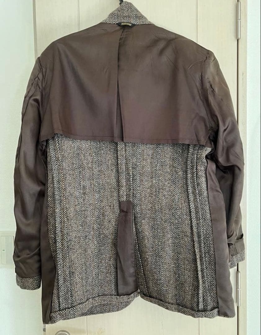 ハリスツイードブラウンテーラードジャケット