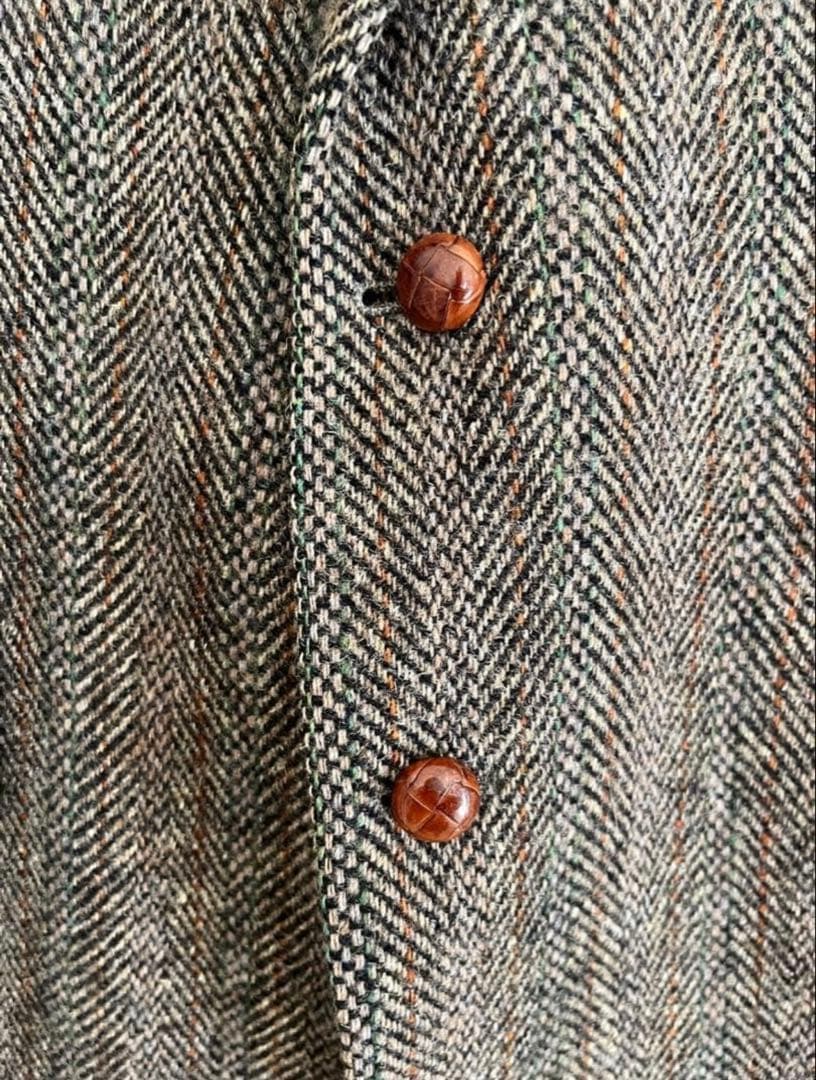 ハリスツイードブラウンテーラードジャケット