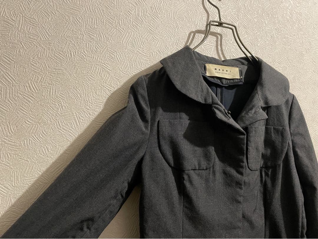 MARNI バルカラー コート / マルニ ウール ツイル ステンカラー
