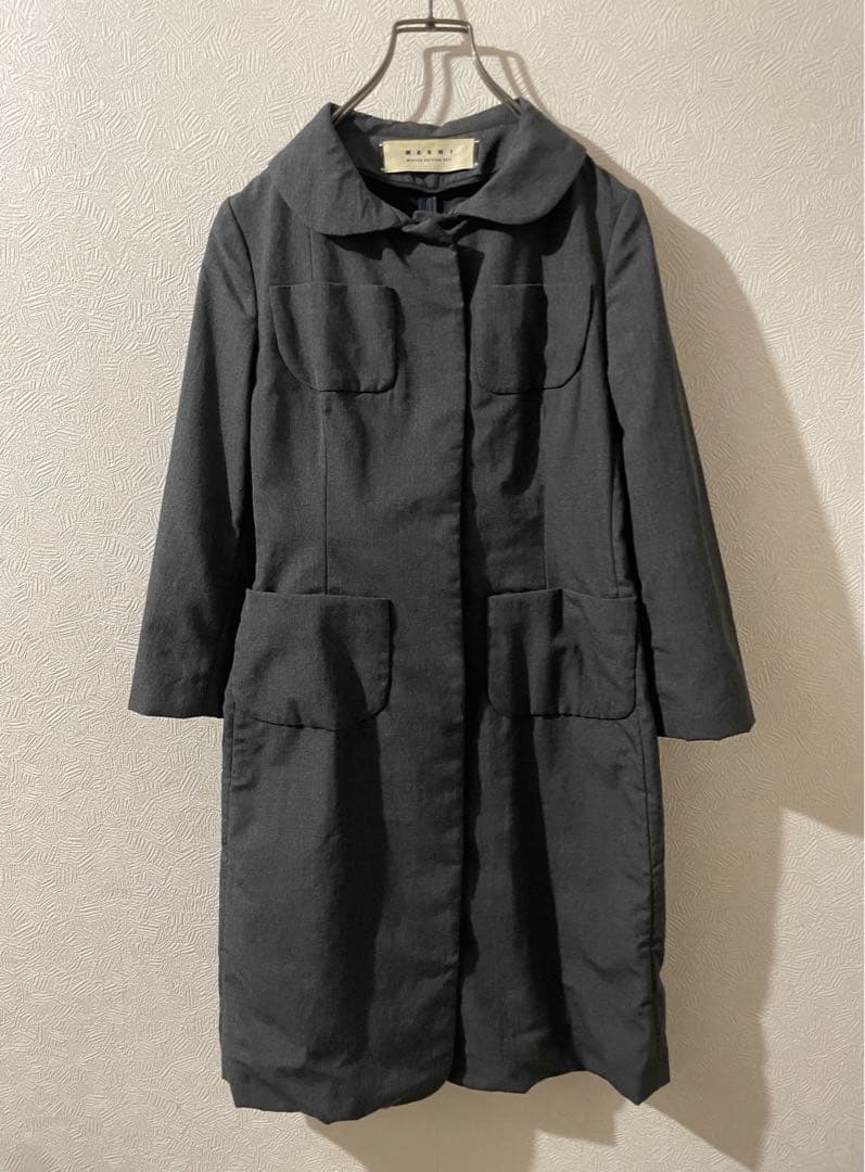 MARNI バルカラー コート / マルニ ウール ツイル ステンカラー