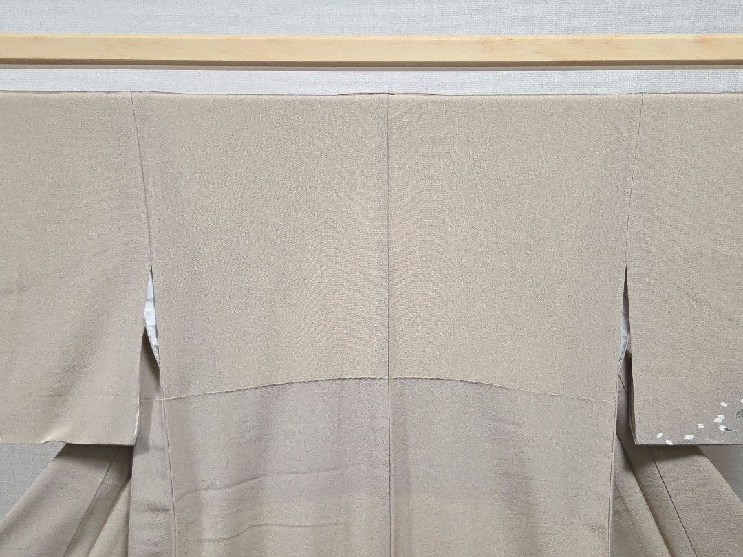 B 美品 手描き友禅染め 桜の花模様 縮緬 袷 正絹 訪問着 着物 53