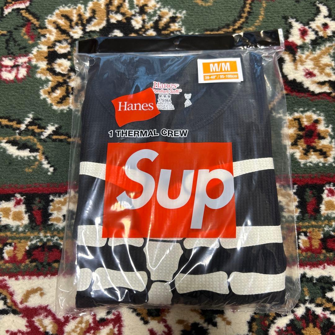【完全未開封】supreme Hanes Bones Thermal CrewM