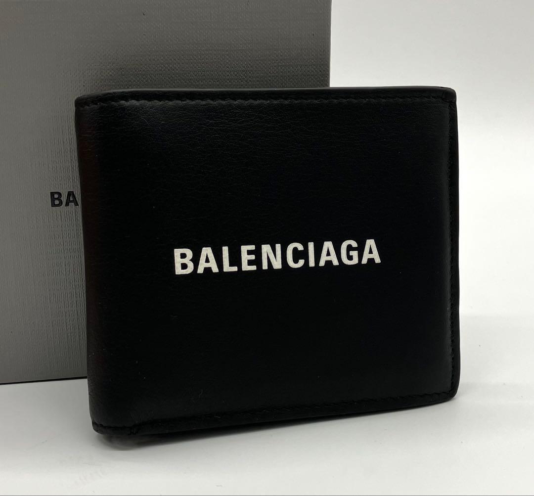 ⭐️ 美品 バレンシアガ エブリデイ レザー 二つ折り財布 ブラック 鑑定済
