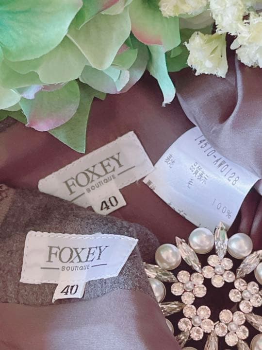 FOXEYブディックウールスーツ入学、卒業式　40 Reneフォクシー極美品