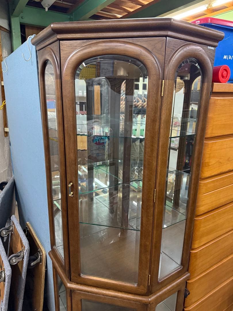 カリモク　飾り棚　ショーケース　アンティーク