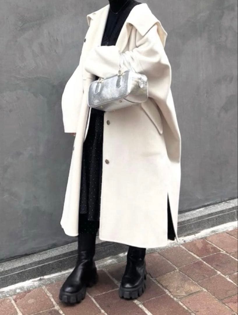 新品タグ付き ルシェルブルー♡フードダブルフェイスコート