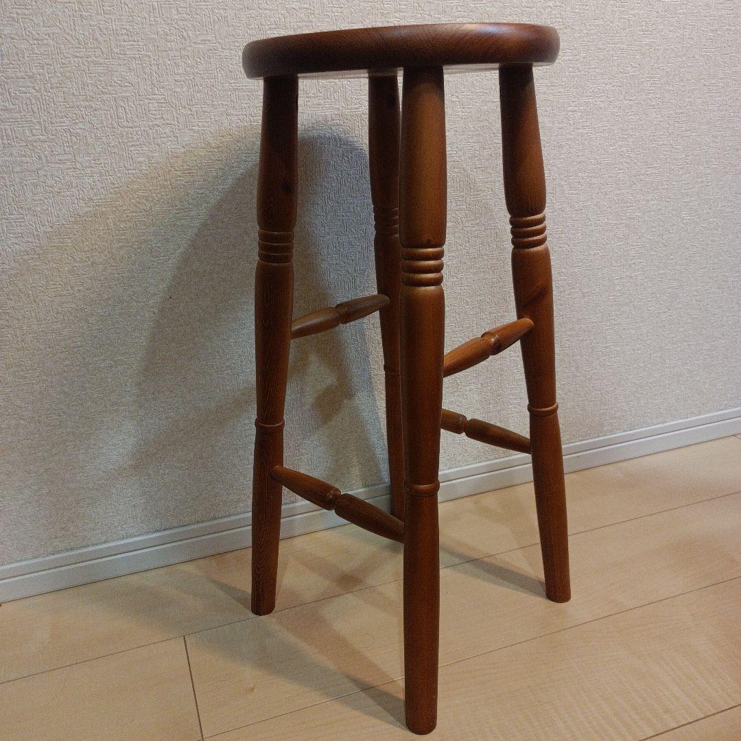 天然木ヴィンテージ ハイスツール カントリー チェア　2脚セット